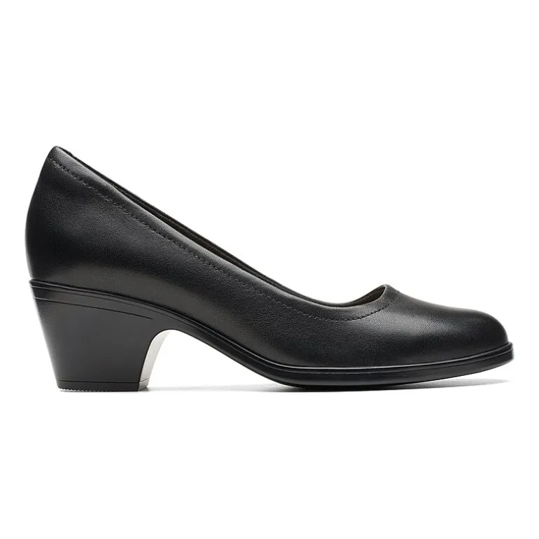 Clarks Emily Ruby Womens Round Closed Toe Block Heel Pumps