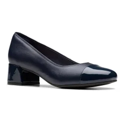 Clarks Iridessa May Womens Cap Closed Toe Block Heel Pumps