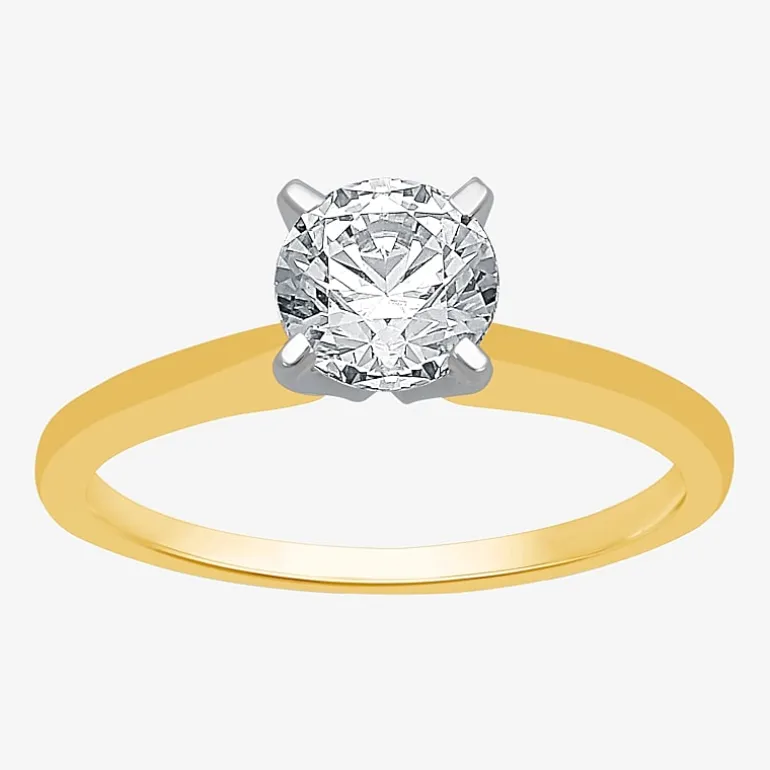 Classic Collection 1 CT. Natural Diamond Round Solitaire Engagement Ring in 10K Gold