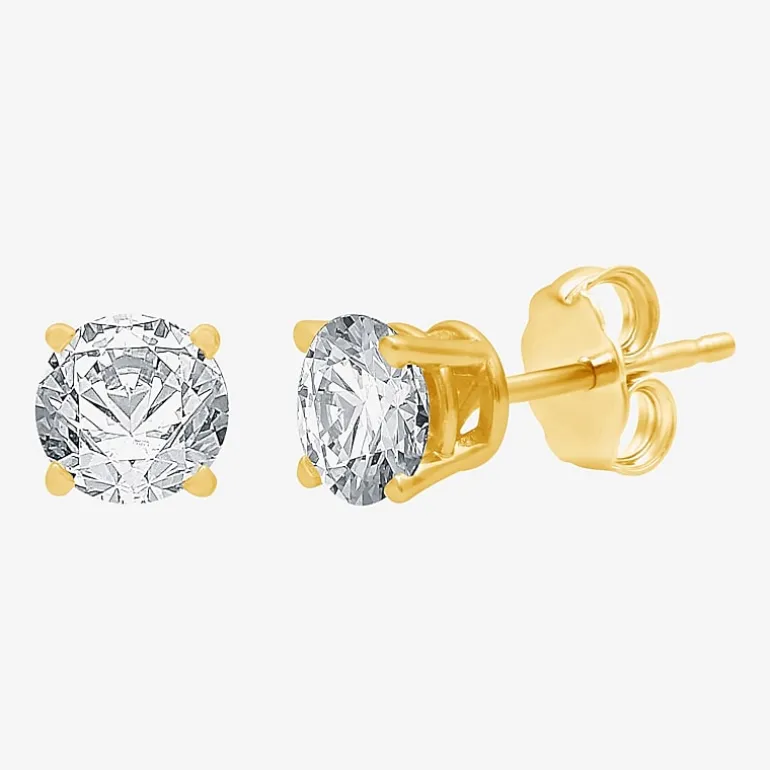 Classic Collection 1 CT. T.W. Natural White Diamond 10K Gold 5.2mm Stud Earrings