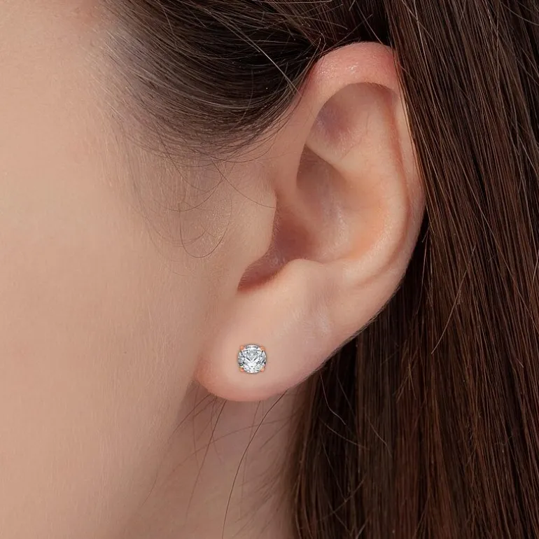 Classic Collection 1 CT. T.W. Natural White Diamond 10K Gold 5.2mm Stud Earrings