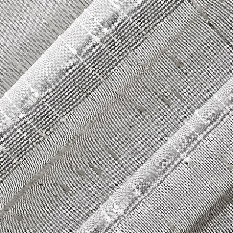 Clean Window Clean Window Textured Slub Stripe Rod Pocket Sheer Single Curtain Panel
