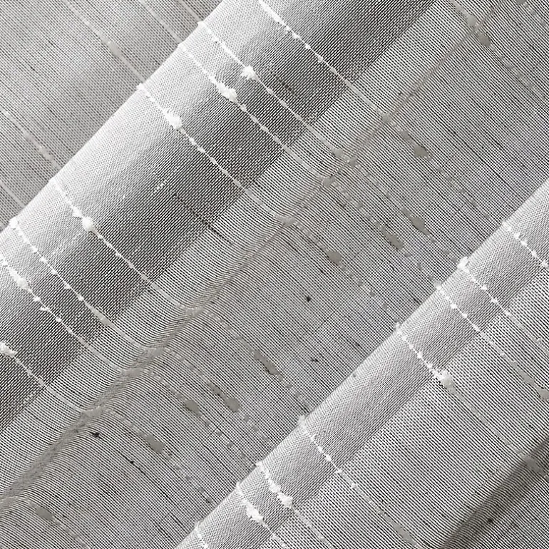 Clean Window Clean Window Textured Slub Stripe Rod Pocket Sheer Single Curtain Panel