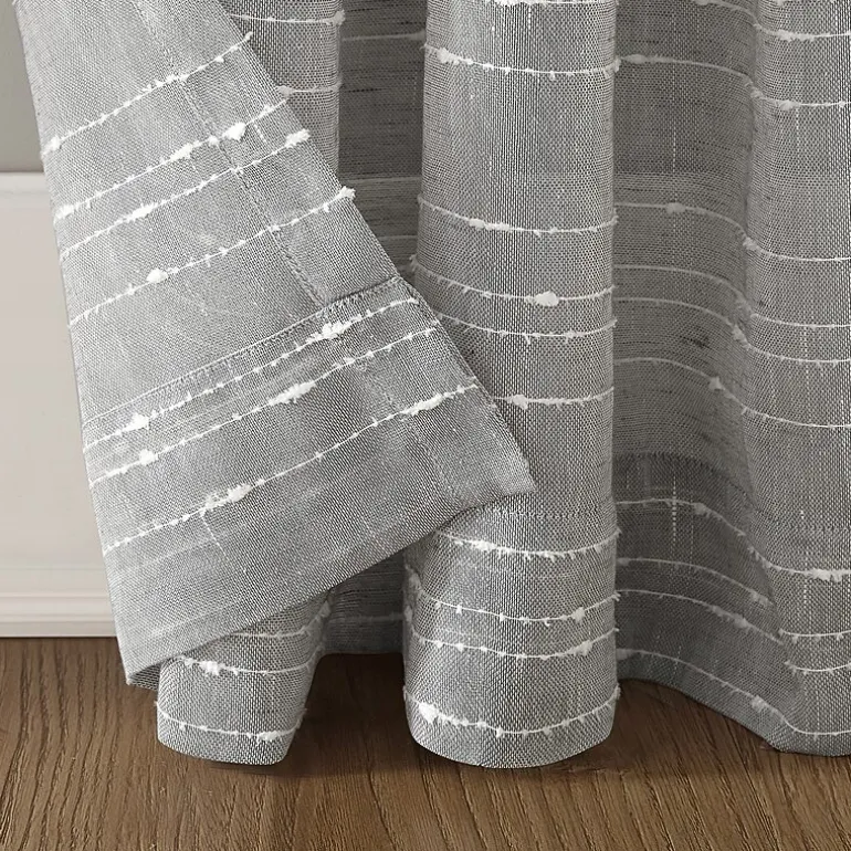 Clean Window Clean Window Textured Slub Stripe Rod Pocket Sheer Single Curtain Panel