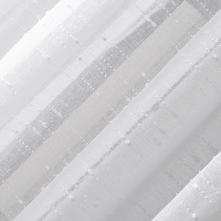 Clean Window Clean Window Textured Slub Stripe Rod Pocket Sheer Single Curtain Panel