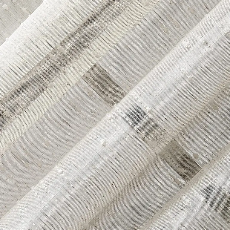 Clean Window Clean Window Textured Slub Stripe Rod Pocket Sheer Single Curtain Panel