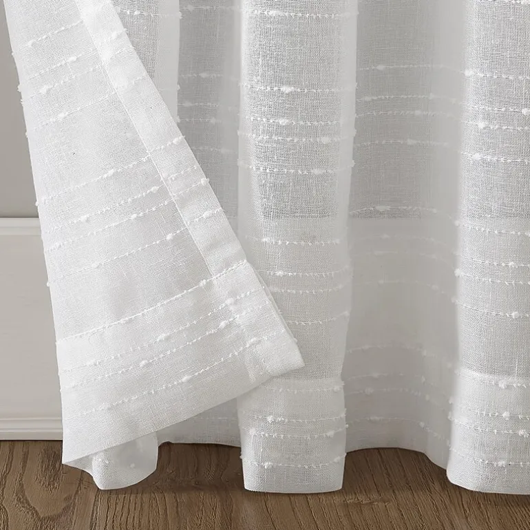 Clean Window Clean Window Textured Slub Stripe Rod Pocket Sheer Single Curtain Panel