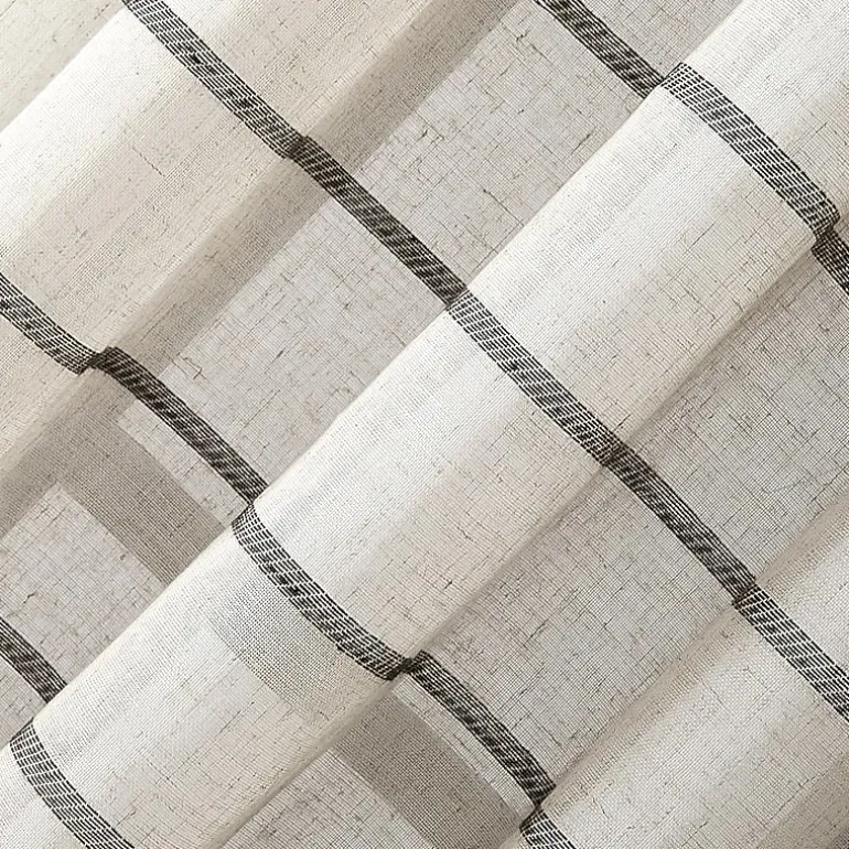 Clean Window Twill Stripe Anti-Dust Rod Pocket Sheer Single Curtain Panel