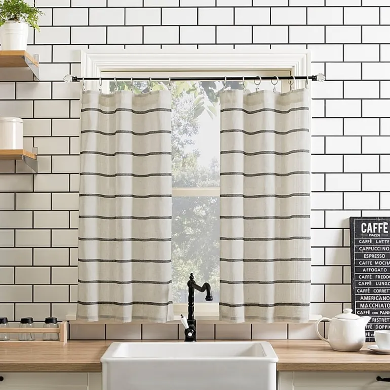 Clean Window Twill Stripe Anti-Dust 2-pc. Rod Pocket Window Tier