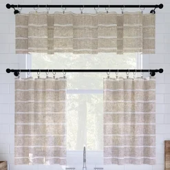 Clean Window Twill Stripe Anti-Dust 2-pc. Rod Pocket Window Tier