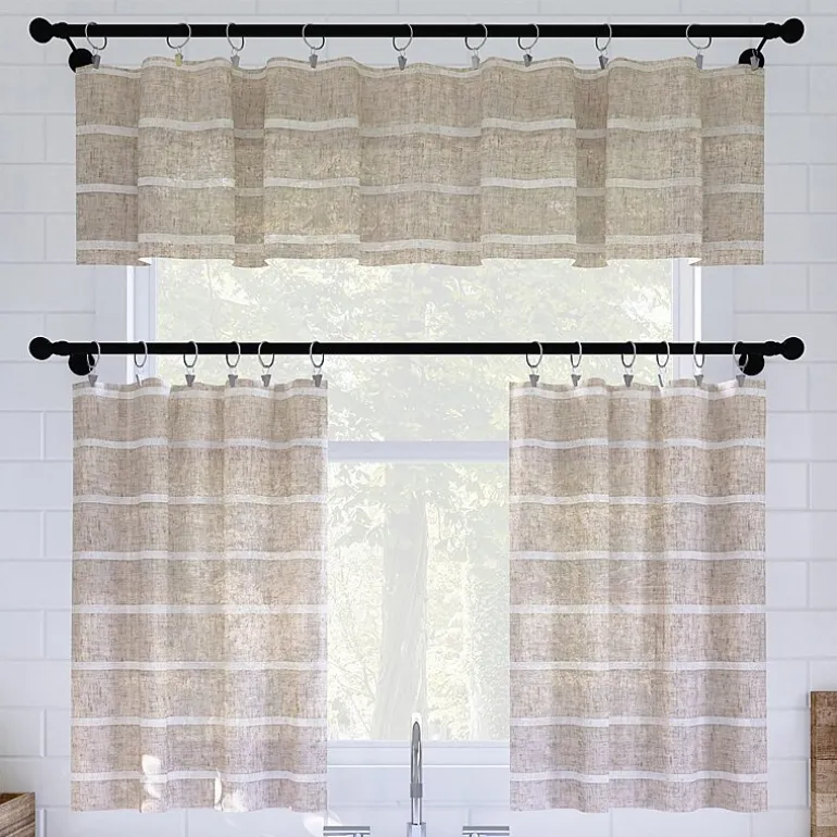 Clean Window Twill Stripe Anti-Dust 2-pc. Rod Pocket Window Tier
