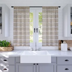 Clean Window Twill Stripe Anti-Dust 2-pc. Rod Pocket Window Tier