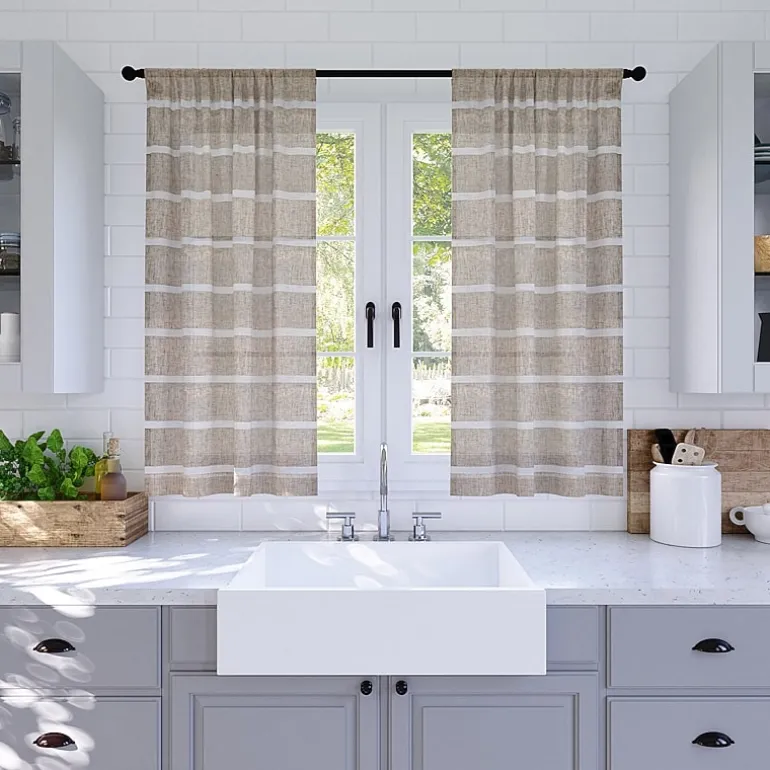 Clean Window Twill Stripe Anti-Dust 2-pc. Rod Pocket Window Tier