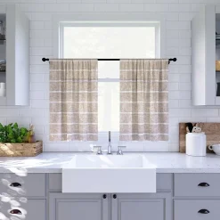 Clean Window Twill Stripe Anti-Dust 2-pc. Rod Pocket Window Tier