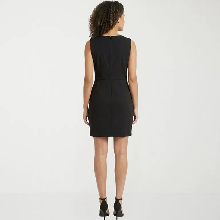 Clover And Sloane Womens V Neck Sleeveless Sheath Dress