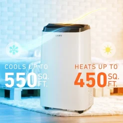 Coby 4-in-1 AC Unit, Heater, Dehumidifier & Fan, 12,000 BTU Portable Air Conditioner