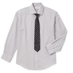 Collection By Michael Strahan Big Kid Boys Long Sleeve Spread Collar Shirt + Tie Set