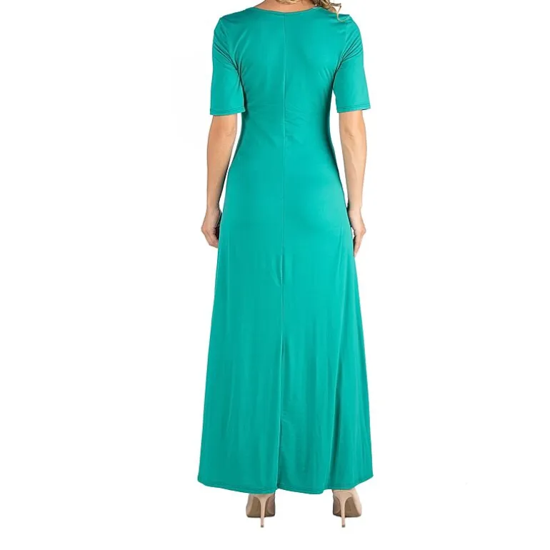 24/7 Comfort Apparel Casual Maxi Dress with Sleeves