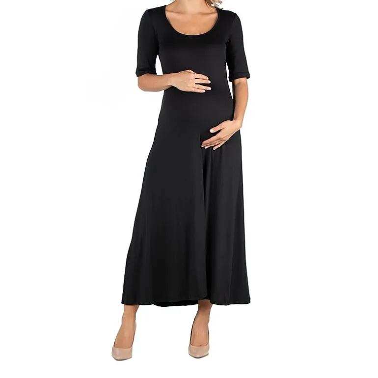 24/7 Comfort Apparel Casual Maxi Dress with Sleeves