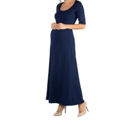 24/7 Comfort Apparel Casual Maxi Dress with Sleeves