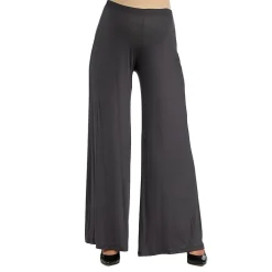 24/7 Comfort Apparel Comfortable Solid Color Palazzo Pant
