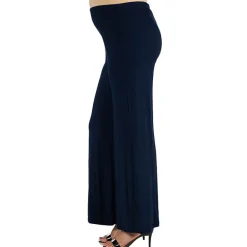 24/7 Comfort Apparel Comfortable Solid Color Palazzo Pant