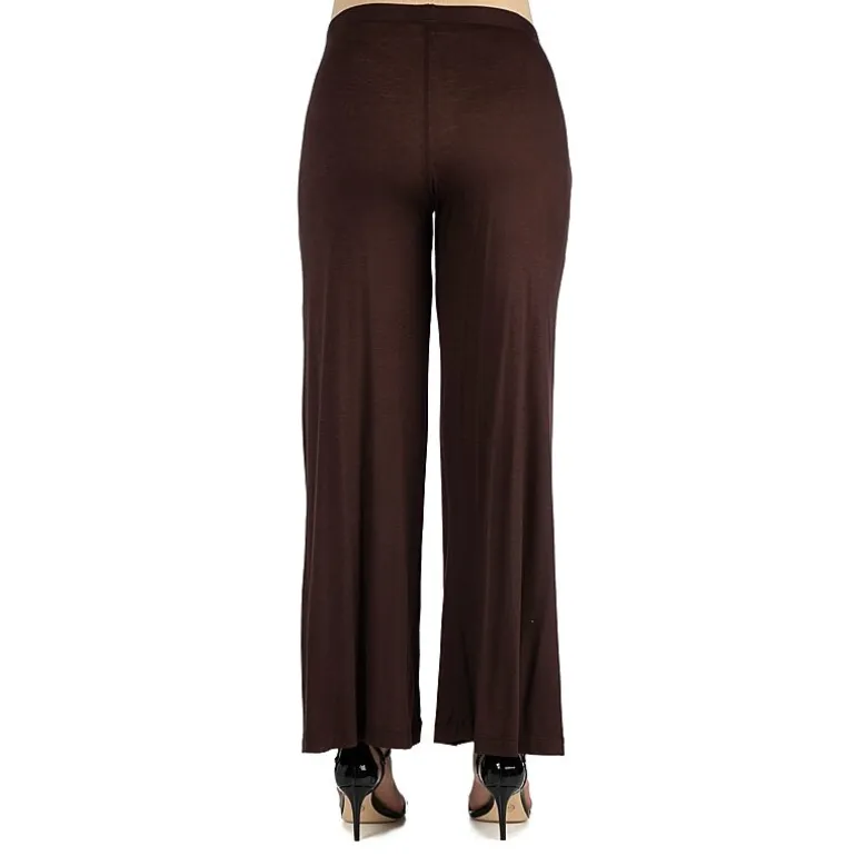 24/7 Comfort Apparel Comfortable Solid Color Palazzo Pant