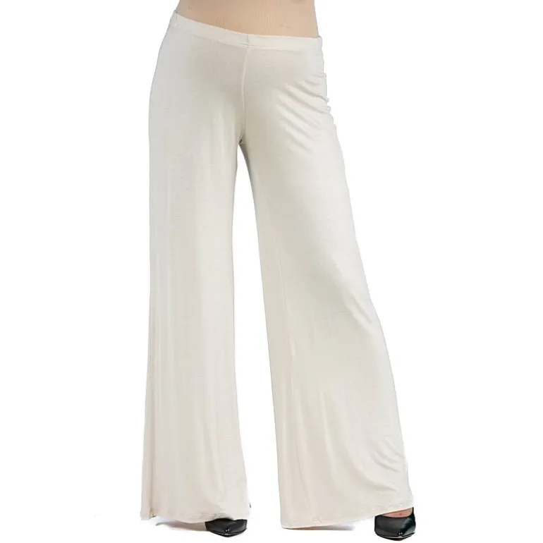 24/7 Comfort Apparel Comfortable Solid Color Palazzo Pant