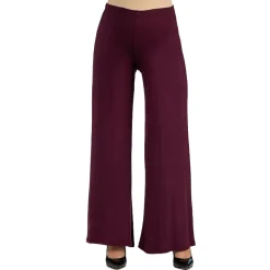 24/7 Comfort Apparel Comfortable Solid Color Palazzo Pant