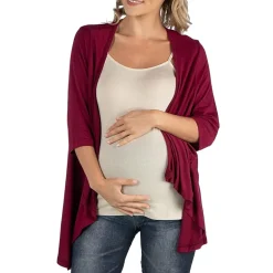 24/7 Comfort Apparel Elbow Length Sleeve Open Cardigan