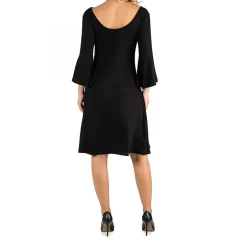 24/7 Comfort Apparel Knee Cold Shoulder Dress