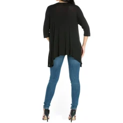 24/7 Comfort Apparel 3/4 Length Sleeve Open Cardigan