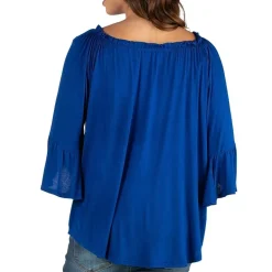 24/7 Comfort Apparel-Maternity Womens Round Neck 3/4 Sleeve Tunic Top