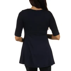 24/7 Comfort Apparel-Maternity Womens Scoop Neck Short Sleeve Tunic Top