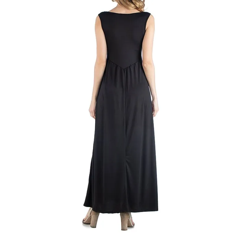 24/7 Comfort Apparel Maxi Sleeveless Dress with Pockets
