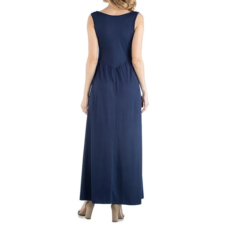 24/7 Comfort Apparel Maxi Sleeveless Dress with Pockets