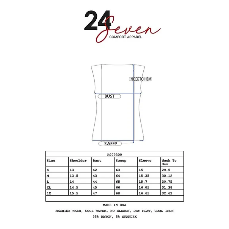 24/7 Comfort Apparel Open Front 3/4 Length Sleeve Cardigan