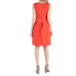 24/7 Comfort Apparel Sleeveless Pleated Dress with Pockets