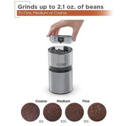 Commercial Chef Electric Coffee/Spice Grinder - Stainless Steel Blades and Transparent Lid