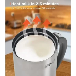 Commercial Chef Milk Frother Electric Milk Steamer Stainless Steel Automatic 120V