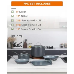 Commercial Chef 7-pc. Non-Stick Cookware Set