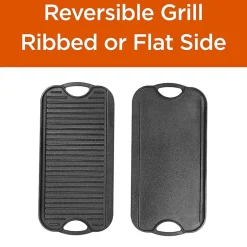Commercial Chef Reversible Grill Cast Iron Grill Pan