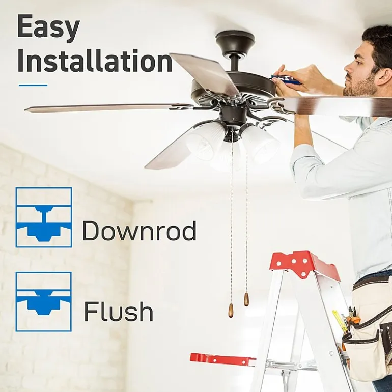 Commercial Cool 42” Contemporary Ceiling Fan With Lights Cools Up To 175 Sq Ft Reversible Dual Finish Blades