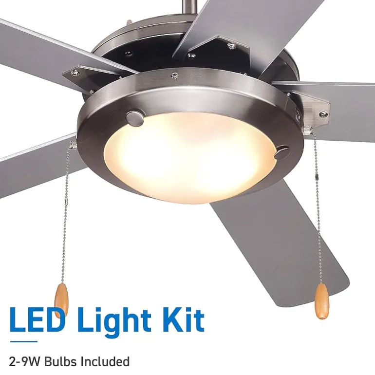 Commercial Cool 52” Modern Ceiling Fan With Lights Cools Up To 350 Sq Ft Featuring 3 Air Flow Speeds With Dual Chain