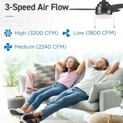 Commercial Cool 42” Modern Ceiling Fan With Lights Cools Up To 175 Sq Ft With Reversible Dual Finish Blades