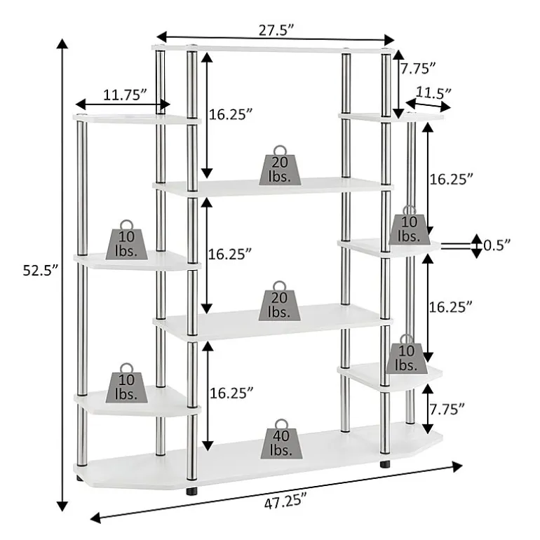 Convenience Concepts Designs2go Office And Library Collection 10-Shelf Bookcase