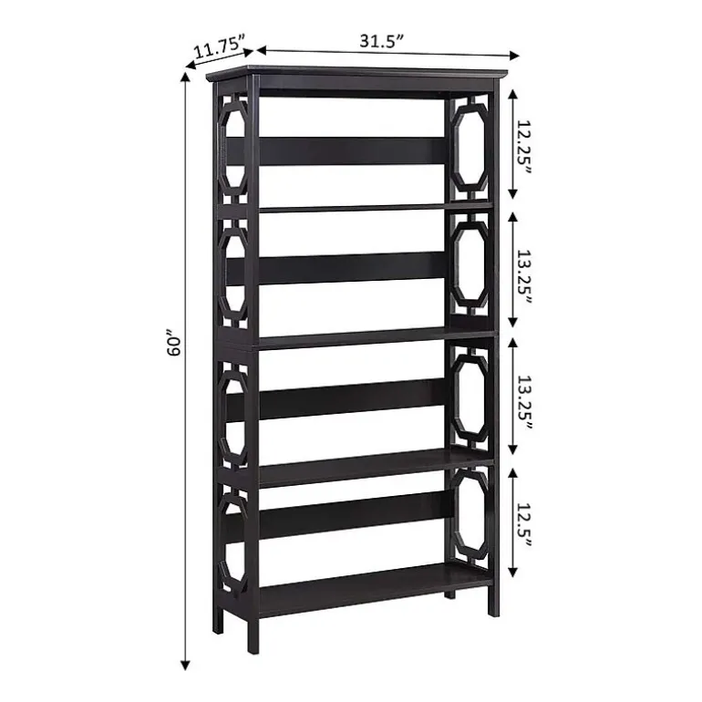 Convenience Concepts Omega Office + Library Collection 5-Shelf Bookcase