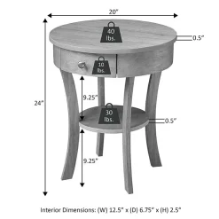 Convenience Concepts Schaffer Living Room Collection Storage 1-Drawer End Table