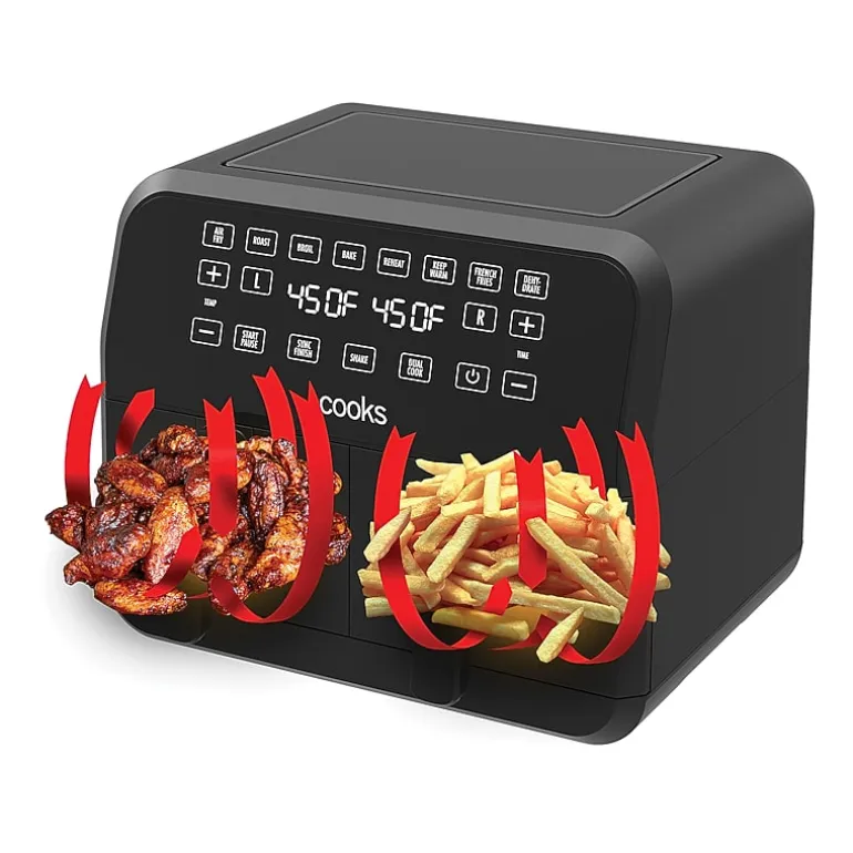 Cooks Dual-Basket Air Fryer 8 Quart Touchscreen