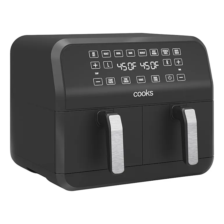 Cooks Dual-Basket Air Fryer 8 Quart Touchscreen